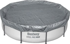 Bestway Κάλυμμα Πισίνας Ø3,05 μ Γύρος Πολυεστέρας Γκρι