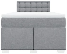 vidaXL Κρεβάτι Boxspring με Στρώμα Ανοιχτό Γκρι 120x190 εκ. Υφασμάτινο