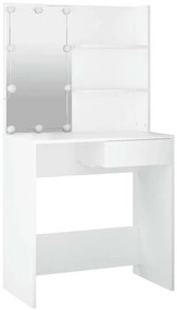 vidaXL Μπουντουάρ με LED Λευκό 74,5 x 40 x 141 εκ.