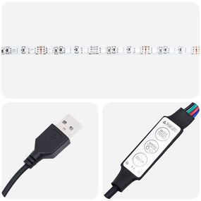 Έπιπλο Τηλεόρασης με LED Καπνιστή Δρυς 193,5x41x50 εκ. - Καφέ