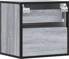 vidaXL Επίτοιχο κομοδίνο Grey Sonoma 40x31x39,5 cm