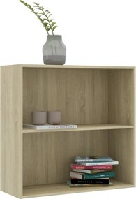 vidaXL Βιβλιοθήκη με 2 Ράφια Sonoma Δρυς 80x30x76,5 εκ. Επεξ. Ξύλο