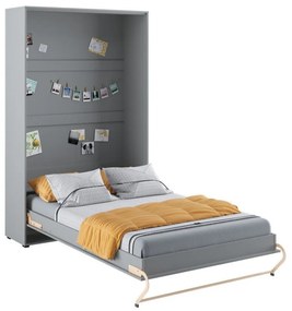 Κρεβάτι - ντουλάπα Concept Pro Lenart AH109, Μονόκλινο, Γκρι, 120x200, Πλαστικοποιημένη μοριοσανίδα, Τάβλες για Κρεβάτι, 135x237x217cm | Epipla1.gr