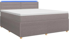 vidaXL Κρεβάτι box spring με στρώμα Taupe 140 x 190 cm Ύφασμα