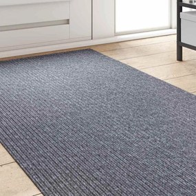 vidaXL Δερμάτινο Χαλί Ανοιχτό γκρι 80 x 250 cm ύφασμα