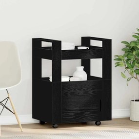 vidaXL Κουζίνα Τροχαλία Μαύρη Βελανιδιά 60x45x80 εκ Επεξεργασμένο Ξύλο