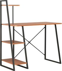 vidaXL Γραφείο με Ράφια Μαύρο / Καφέ 102 x 50 x 117 εκ.