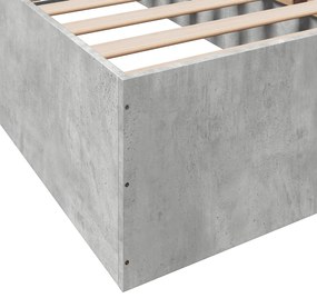 vidaXL Πλαίσιο Κρεβατιού Γκρι Σκυροδέματος 100x200 εκ. Επεξεργ. Ξύλο