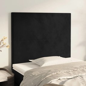 vidaXL Κεφαλάρι Μαύρο Βελούδινο 100x5x118/128 εκ.