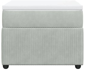 vidaXL Κρεβάτι Boxspring με Στρώμα Ανοιχτό Γκρι 90x190 εκ. Βελούδινο