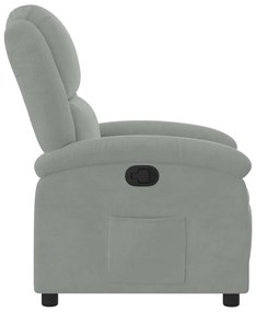 vidaXL Πολυθρόνα Ανακλινόμενη Ανοιχτό Γκρι Βελούδο