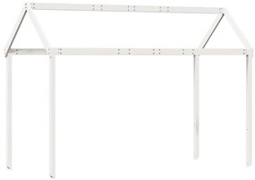 vidaXL Οροφή Κρεβατιού Παιδική Λευκό 207x95,5x159εκ. Μασίφ Ξύλο Πεύκου