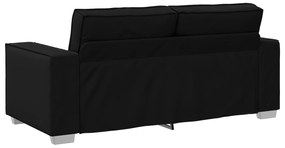 vidaXL Καναπές Loveseat Μαύρος 140 εκ Ψεύτικο Δέρμα