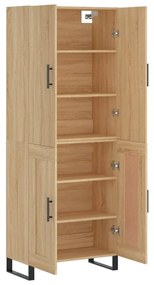vidaXL Ντουλάπι Sonoma δρυς 69,5 x 34 x 180 εκ. από Επεξεργασμένο Ξύλο