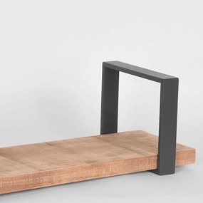 LABEL51 Ράφι Τοίχου Slam 120 x 23 x 20 εκ. Ξύλο/Καμένο Ατσάλι XXL