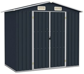 vidaXL Αποθήκη Κήπου Ανθρακί 205 x 129 x 183 εκ. Γαλβανισμένο Ατσάλι