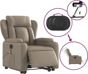 vidaXL Πολυθρόνα Μασάζ Ηλεκ.Ανακλινόμενη με Ανύψωση Συνθ. Δέρμα