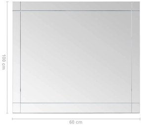 vidaXL Καθρέφτης Τοίχου 100 x 60 εκ. Γυάλινος