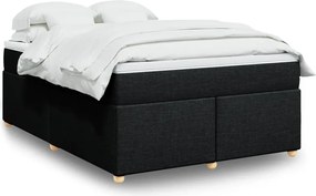 vidaXL Κρεβάτι Boxspring με Στρώμα Μαύρο 140x200 εκ. Υφασμάτινο