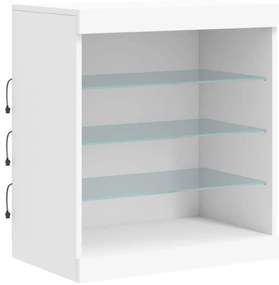 vidaXL Μπουφές με Φώτα LED Λευκός 60,5 x 37 x 67 εκ.
