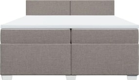 vidaXL Κρεβάτι Boxspring με Στρώμα Taupe 200x200 εκ. Υφασμάτινο