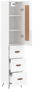 vidaXL Ντουλάπι Γυαλ. Λευκό 34,5 x 34 x 180 εκ. από Επεξεργασμένο Ξύλο