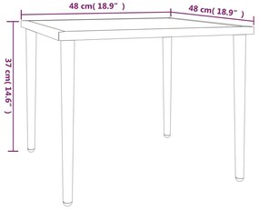vidaXL Τραπέζι Κήπου Γκρι 48x48x37 εκ. Ατσάλινο