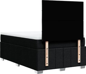 vidaXL Κρεβάτι Boxspring με Στρώμα Μαύρο 120x200 εκ. Υφασμάτινο