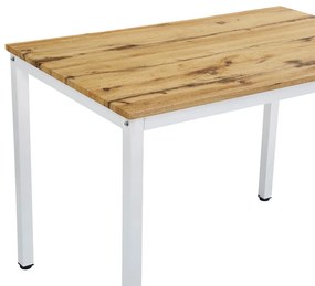 Τραπέζι Witte pakoworld MDF/Metal σε sonoma απόχρωση με λευκο πόδι 110x70x76εκ
