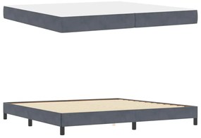 vidaXL Κρεβάτι box spring με στρώμα Σκούρο Γκρι 200 x 200 cm Βελούδο