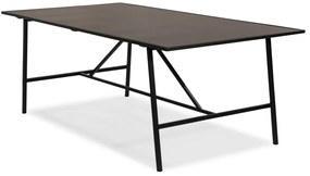 Τραπέζι Concept 55 115, Καφέ, Μαύρο, 75x104x204cm, Γυάλινα κεραμικά, Μέταλλο | Epipla1.gr