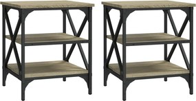 vidaXL Βοηθητικά Τραπέζια 2 τεμ. Sonoma Δρυς 40x42x50 εκ. Επεξ. Ξύλο