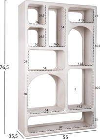 ΒΙΒΛΙΟΘΗΚΗ HANDYR HM9707 ΜΑΣΙΦ ΞΥΛΟ MANGO ΣΕ ΛΕΥΚΟ ΧΡΩΜΑ 100x35x165Yεκ.