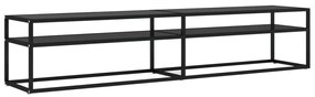 vidaXL Έπιπλο Τηλεόρασης Μαύρο 200 x 40 x 40,5 εκ. από Γυαλί Ασφαλ.