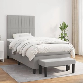 ΚΡΕΒΑΤΙ BOXSPRING ΜΕ ΣΤΡΩΜΑ ΑΝΟΙΧΤΟ ΓΚΡΙ 80X200 ΕΚ. ΥΦΑΣΜΑΤΙΝΟ 3136709