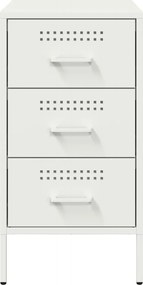 vidaXL Κομοδίνο Λευκό 36x39x68 εκ. από Χάλυβα