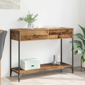 vidaXL Τραπέζι κονσόλας Παλιό Ξύλο 100 x 34,5 x 75 εκ.
