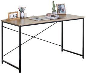 Γραφείο ArteLibre IVERTON Δρυς/Μαύρο Μοριοσανίδα/Μέταλλο 120x60x70cm