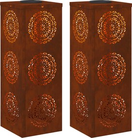 vidaXL Ηλιακό LED Φως Δρόμου 2 pcs Θερμό λευκό 18 x 18 x 50 εκ.