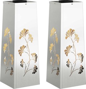 vidaXL Ηλιακό LED Φως Δρόμου 2 pcs Θερμό λευκό 18 x 18 x 50 εκ.