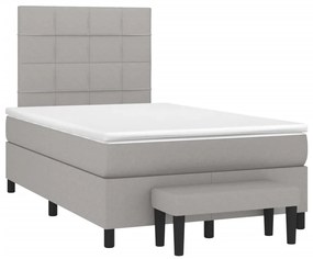 ΚΡΕΒΑΤΙ BOXSPRING ΜΕ ΣΤΡΩΜΑ ΑΝΟΙΧΤΟ ΓΚΡΙ 120X190 ΕΚ. ΥΦΑΣΜΑΤΙΝΟ 3270355