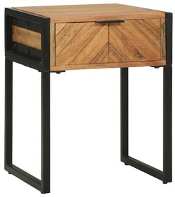 vidaXL Κομοδίνο με συρτάρι Καφέ 40 x 35 x 50 εκ. Μασίφ ξύλο ακακίας