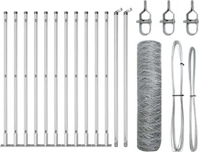 vidaXL Στύλος Περιφράξεων Ασημί 25 x 0,4 m (36 mm πλέγμα) Ατσάλι