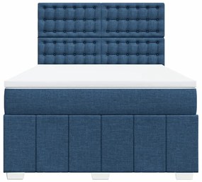 ΚΡΕΒΑΤΙ BOXSPRING ΜΕ ΣΤΡΩΜΑ ΜΠΛΕ 140X200 ΕΚ. ΥΦΑΣΜΑΤΙΝΟ 3291711