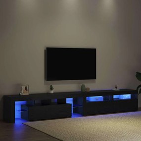 vidaXL Ντουλάπι TV με LED 3 pcs Μαύρη Οξυά 260 x 37 x 40 εκ