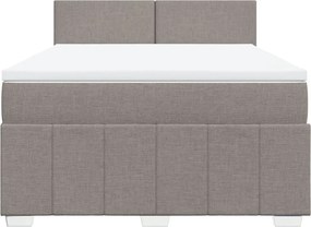 vidaXL Κρεβάτι Boxspring με Στρώμα Taupe 140x190 εκ. Υφασμάτινο