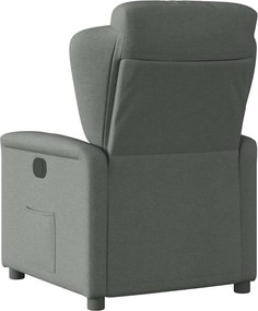 vidaXL Πολυθρόνα Ανακλινόμενη Ηλεκτρική Σκούρο Γκρι Υφασμάτινη