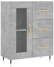 vidaXL Ντουλάπι Γκρι Σκυροδέματος 69,5x34x180 εκ. Επεξεργασμένο Ξύλο