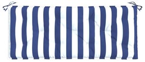Μαξιλάρια Πάγκου 2 τεμ. Μπλε &amp; Λευκό Ριγέ 120x50x7εκ Υφασμάτινα - Πολύχρωμο