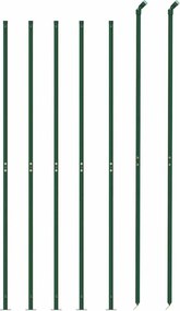 vidaXL Συρματόπλεγμα Περίφραξης Πράσινο 1,4x10 μ. με Βάσεις Φλάντζα